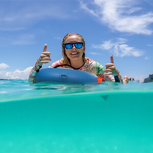 Kid Oppblåsbart Paddle Board Bodyboard - blå blader