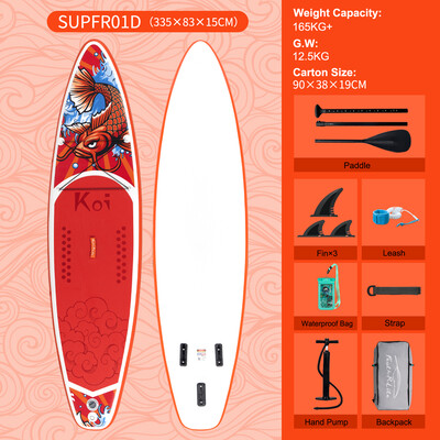 Oppblåsbart Surfing Paddle Board 11' - Sup Koi Appelsin