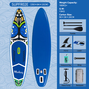 Oppblåsbart Surfing Paddle Board 11'6" - Apeblå