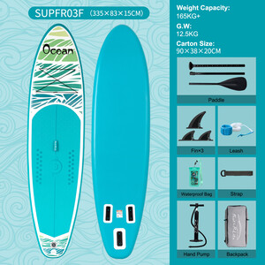 Oppblåsbart Surfing Paddle Board 11' - Hav himmelblå