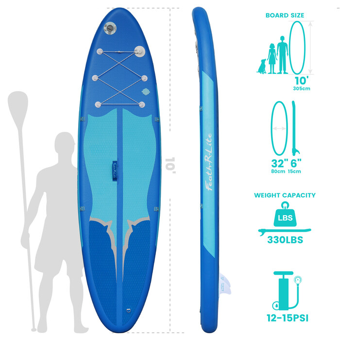 Oppblåsbart Surfing Paddle Board 11' - Blå