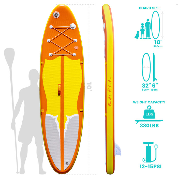 Oppblåsbart Surfing Paddle Board 11' - Oransje