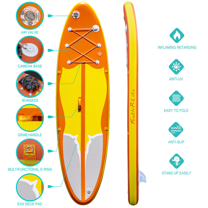 Oppblåsbart Surfing Paddle Board 11' - Oransje