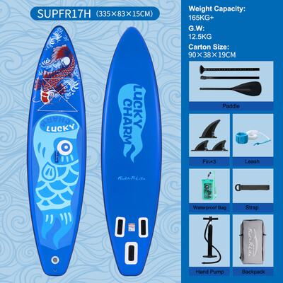 Oppblåsbart Surfing Paddle Board 11' - Heldig blå