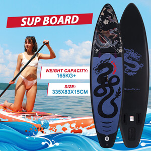 Oppblåsbart Surfing Paddle Board 11' - Svart drage