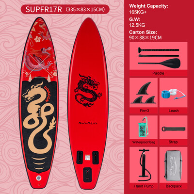 Oppblåsbart Surfing Paddle Board 11' - Rød drage